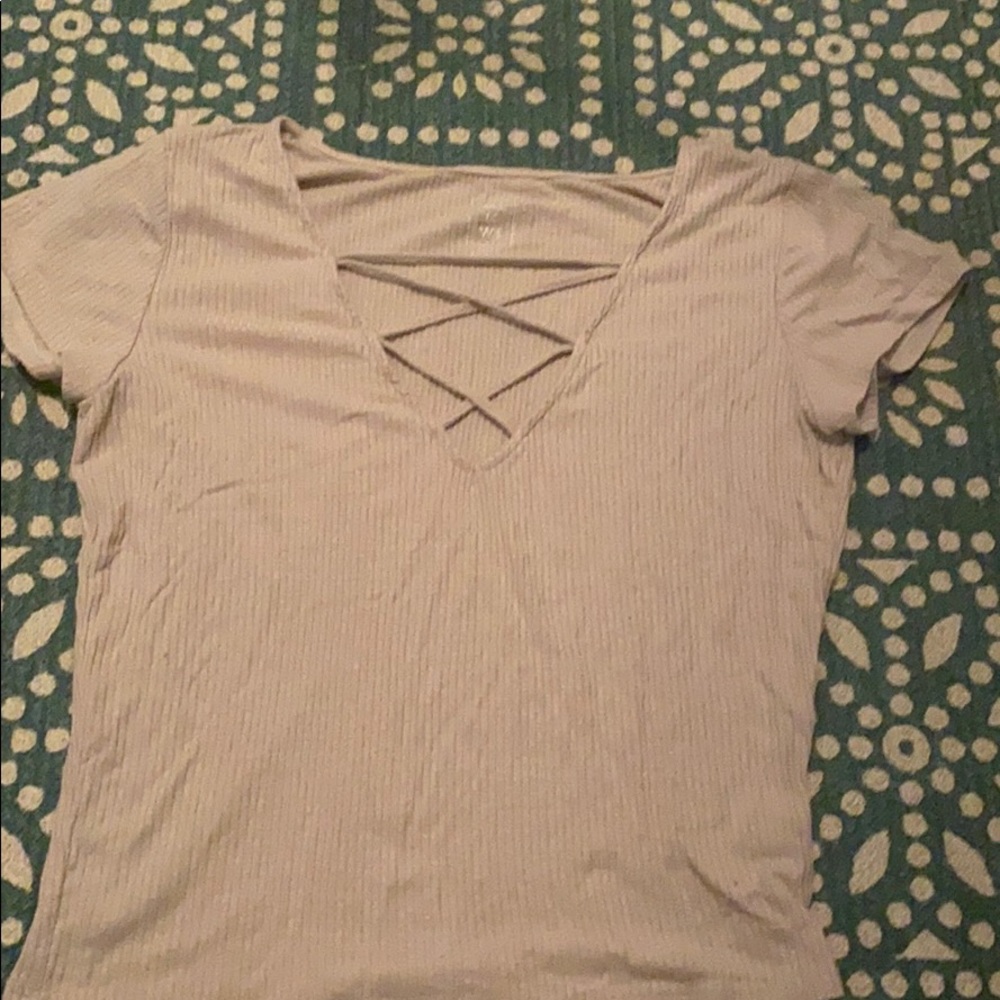 Beige Short Sleeve Top size Medium